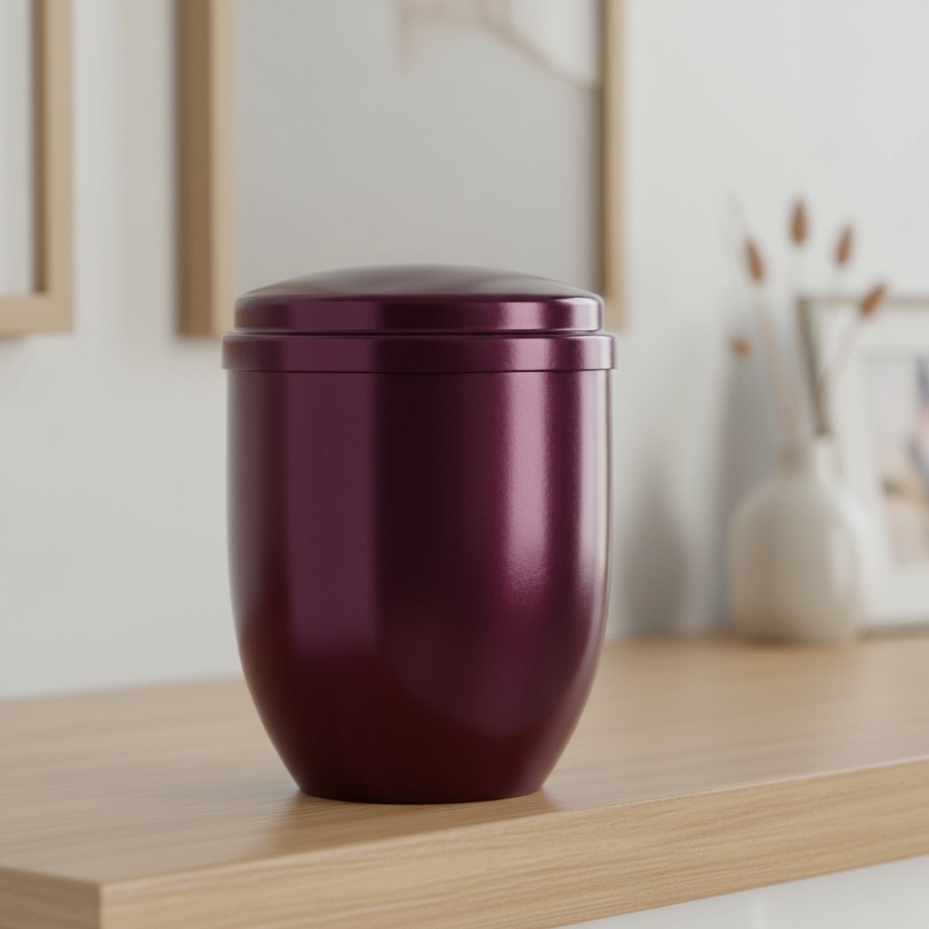 Burgundy Metal Adult Urn