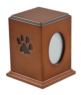 Dog Paw Wood Pet Urn