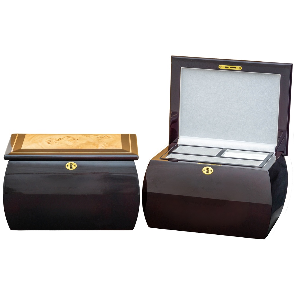 Mahogany Burlwood Treasure Chest 