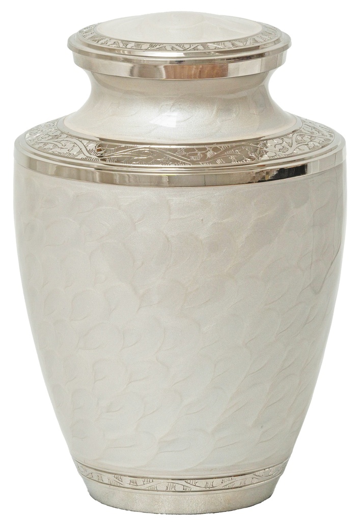 Mother of Pearl Silver Brass Adult Urn