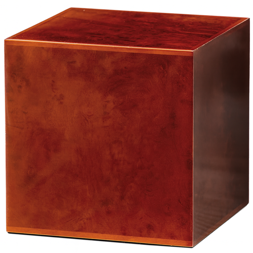 [704 BC] Burlwood Cube Wood Adult Urn