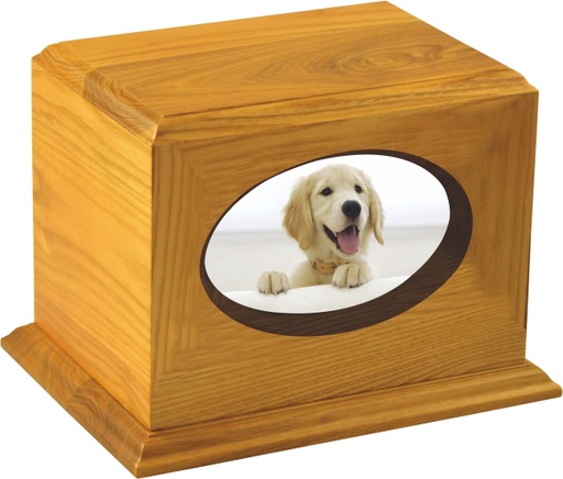 [710 OH] Forest Oak Wood Pet Urn
