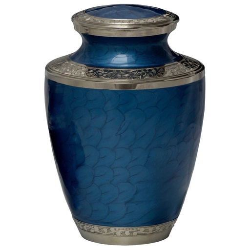 [506 MPB] Mother of Pearl Blue Brass Adult Urn
