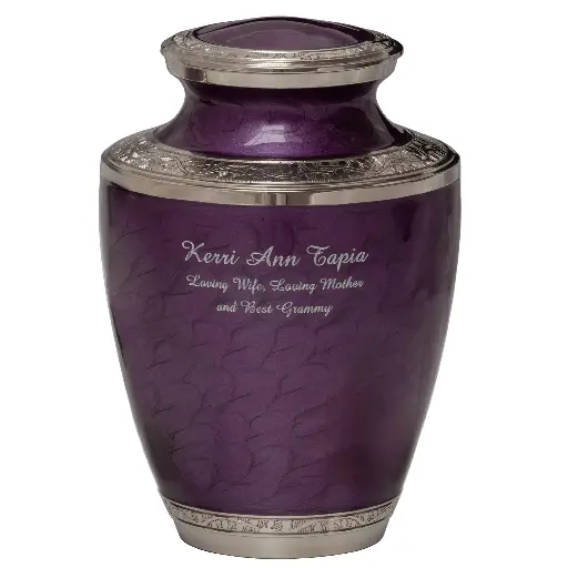 [506 MPP] Mother of Pearl Purple Brass Adult Urn