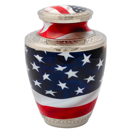 [506 SAS] Stars & Stripes Brass Adult Urn
