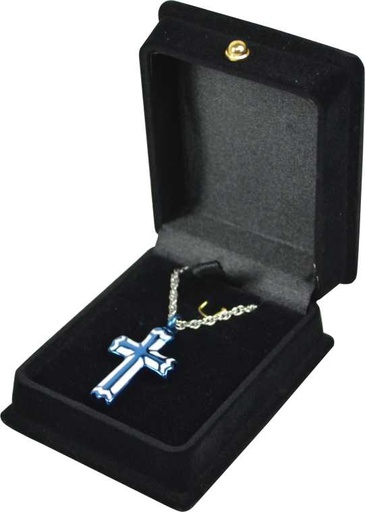 [403 CBS] White and Blue Cross Pendant